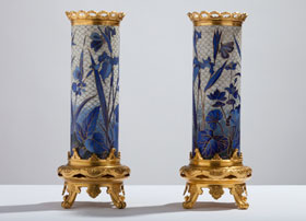 Pair-of-Elkington-Cloisonne-Vases